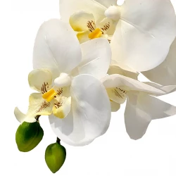Orkide på stilk, hvid, 80cm, kunstig blomst
