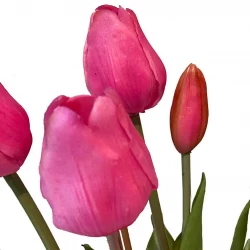 Tulipanbuket, 47cm med 7 blomster, mørk rosa, kunstig blomst