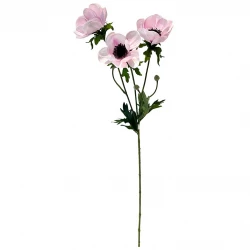 Fransk anemone på stilk, creme/rosa, 75cm, kunstig blomst