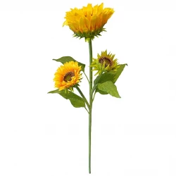 Solsikke m 3 blomster, 85cm, kunstig blomst