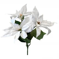Julestjerne, hvid, 3 stilke, 32cm, kunstig blomst