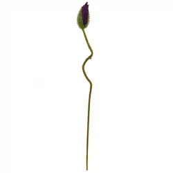 Valmue, 70cm, lukket blomsterhoved, kunstig blomst