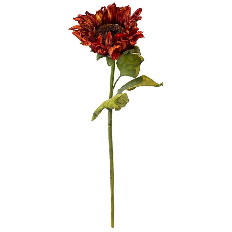 Solsikke, rødbrun, H60cm, kunstig blomst