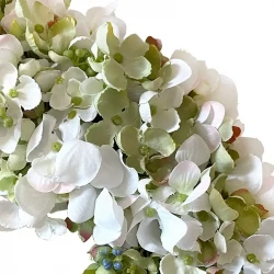 Hortensia krans, hvid, 40cm, kunstig blomst