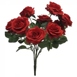Rosen buket, 10 roser, rød, 42cm, kunstig Blomst