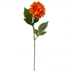 Dahlia på stilk, orange, 50cm, kunstig blomst