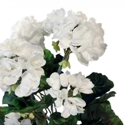Pelargonie 35cm, hvid, kunstig blomster buket