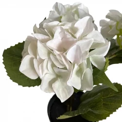 Hortensia i potte, Hvid, 45cm, Kunstig Blomst