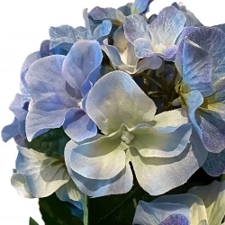 Hortensia blå, flettet kurv, 45cm, kunstig blomst