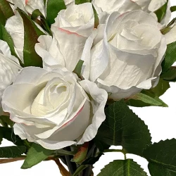 Rosen buket, hvid, 15 roser, 30cm, kunstig blomst
