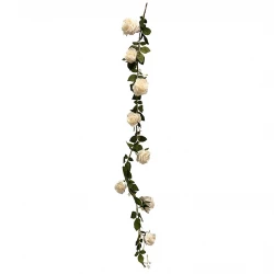 Rosenranke, m 8 roser, creme, 145cm, kunstig ranke