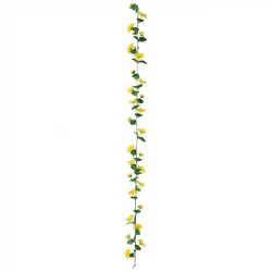 Marguerit blomsterranke, gul, 180cm, kunstig blomst