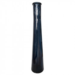 Vase, 32cm i genbrugsglas i koboltblå