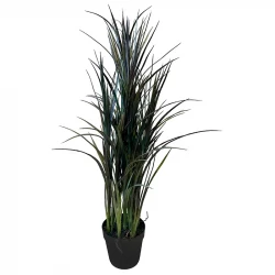 Græs i sort potte, 115cm, UV, kunstig græs