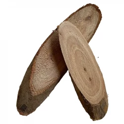 Træskiver, ovale, 10-12cm, ægte træ