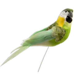 Fugl på 18cm pind, 23cm grøn, kunstig fugle
