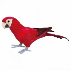 Papegøje, rød, kunstig fugl