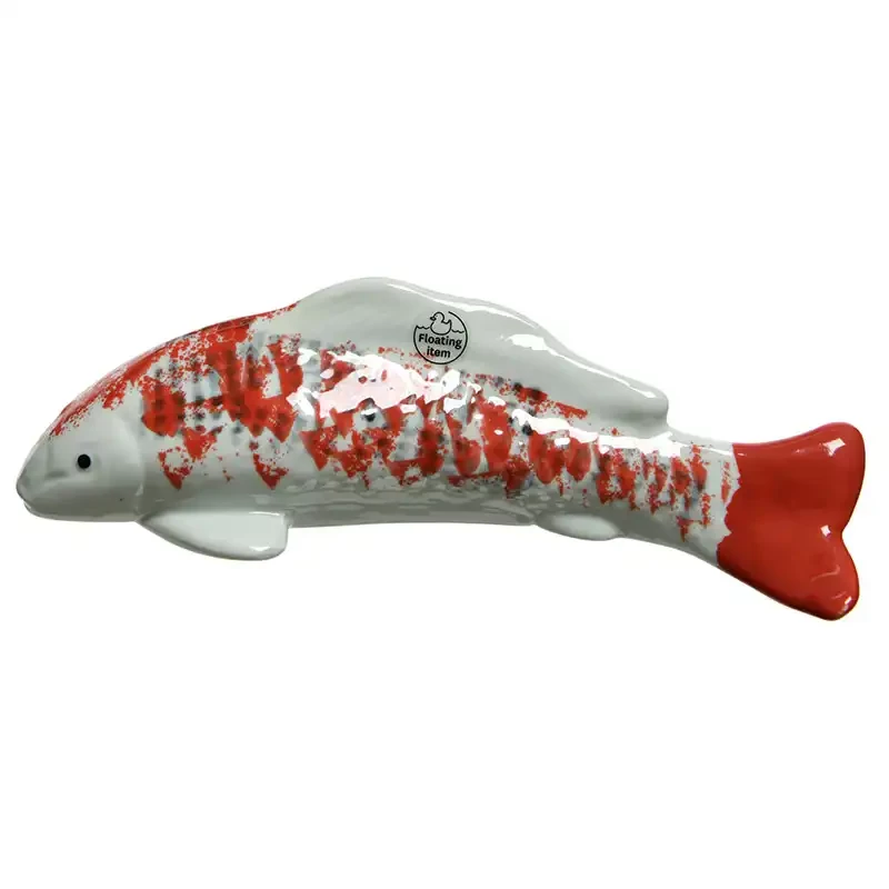 Flydende koi Karpe, Fisk i porcelæn, 28cm