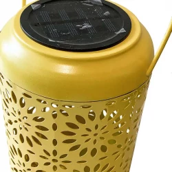 Solcelle lanterne, gul, metal, 17cm