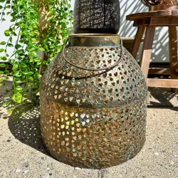 Lanterne i metal m hank, 29cm, bronze look
