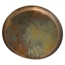 Fad, rust grøn, metal, 48 cm 