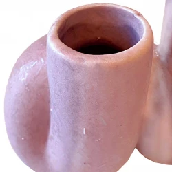 Porcelænsvase, lyserød, H12cm