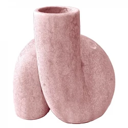 Porcelænsvase, lyserød, H11cm
