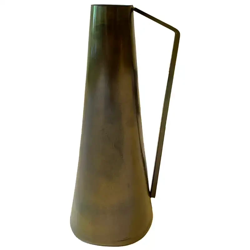 Vase med håndtag, metal, 24cm