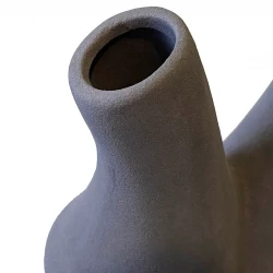 Keramik vase, grå, H13cm