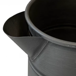 Zink vase, kande, grå, 21cm