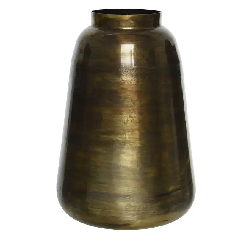 Vase i metal, messing brun antik farve, 26cm
