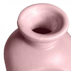 Keramik vase, lyserød, runde kanter