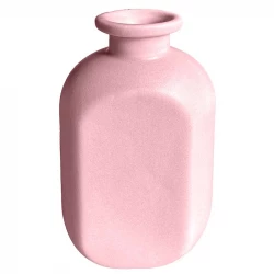 Keramik vase, lyserød, runde kanter