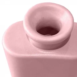 Keramik vase, lyserød, smal rektangulær form