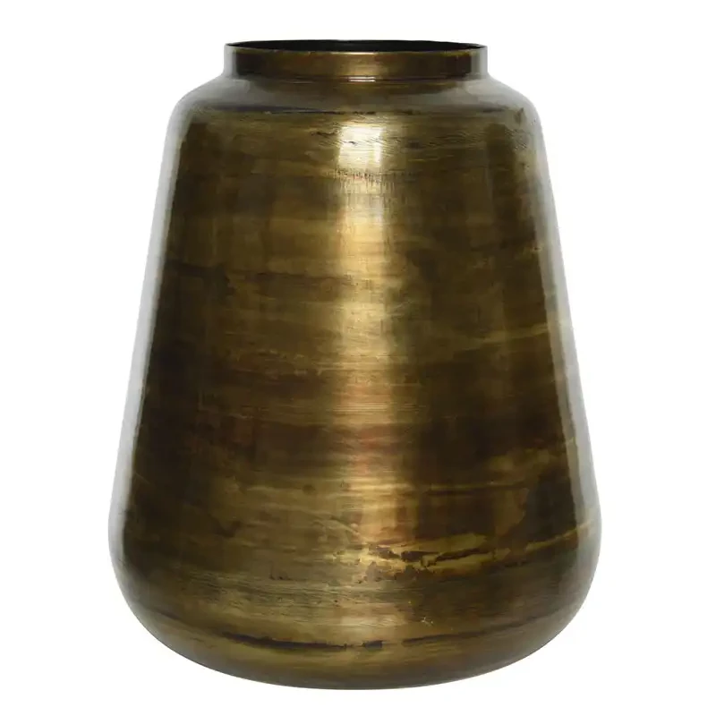 Vase i metal, messing brun antik farve, 29cm
