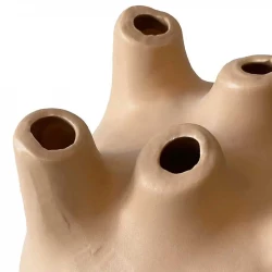Vase, beige keramik, Ø18cm