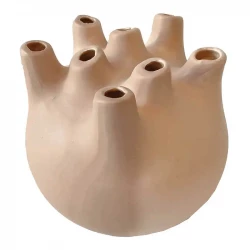 Vase, beige keramik, Ø18cm
