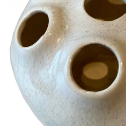 Vase i keramik, hvid, Ø20cm
