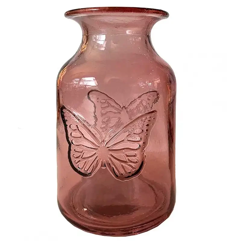 Glasvase, 16cm, lyserød