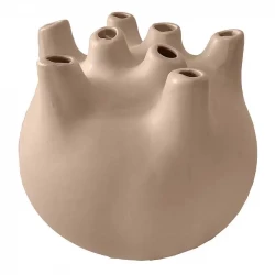 Vase, beige keramik, Ø20,5cm