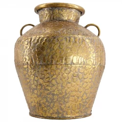Vase m hank i banket metal, antik guld look, 35cm