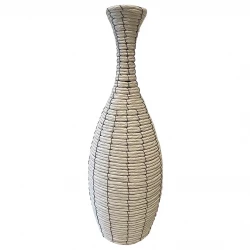 Flettet vase, reb lys natur, H57cm