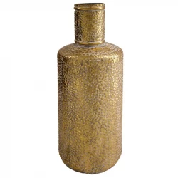 Vase i banket metal, antik guld look, 52cm