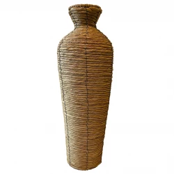 Flettet vase, reb natur, H57cm