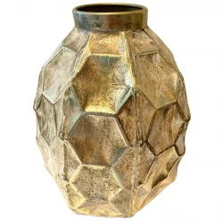 Vase i banket metal, guld, 31cm