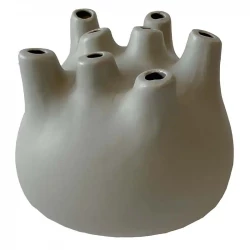Vase, grå-grøn keramik, Ø20,5cm