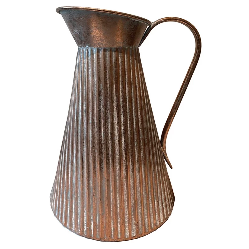 Kande/vase i metal, antik kobber look, H37cm