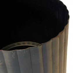 Krukke i metal, sort vasket, Ø15cm