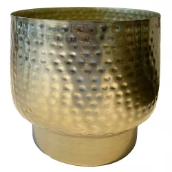 Krukke/potte i metal, mønster i guld, Ø20,5cm