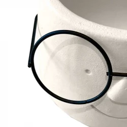 Krukke med ansigt og briller, Ø13cm, assorteret